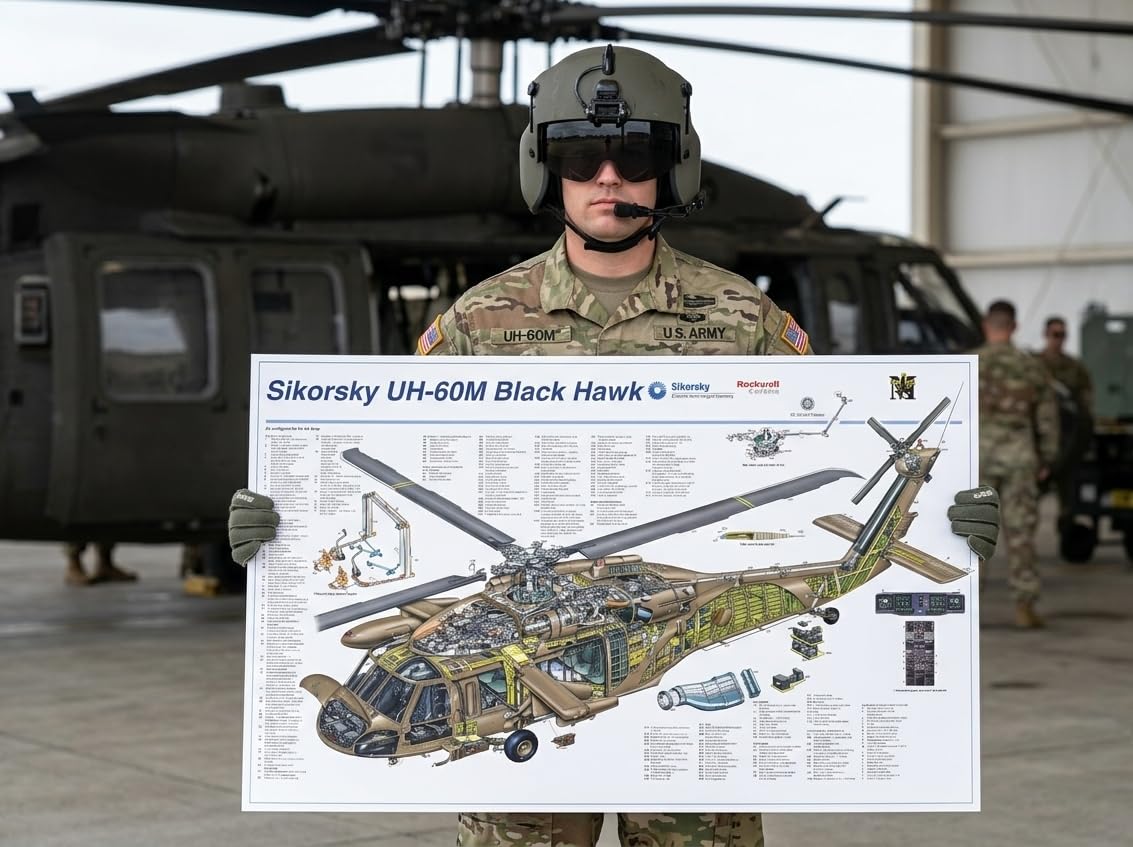 Amazon.com: Helicopter Sikorsky UH-60 Black Hawk Cutaway Poster